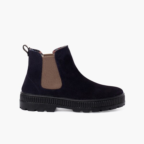 Bottes enfants semelle track à élastique Bleu Marine
