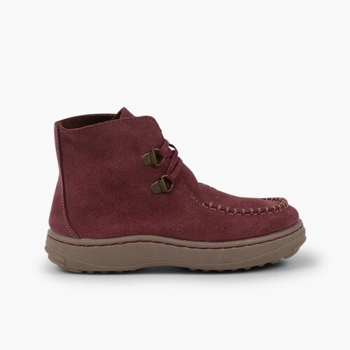 Bottes kiowa à lacets et semelle antidérapante  Aubergine