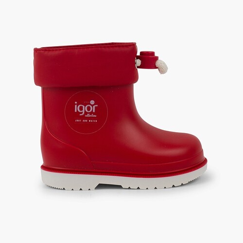 Bottes de pluie tige basse ajustables pour enfants Rouge