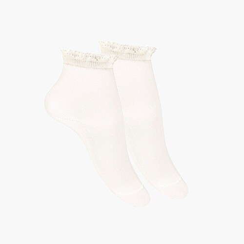 Chaussettes courtes élégantes pour enfants Crème