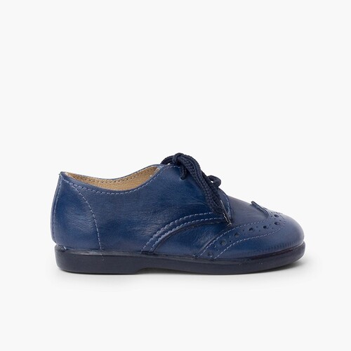 Chaussures derbies piquées garçon  Bleu Marine