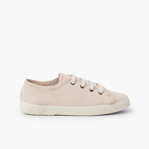 Sneaker en toile végétalienne bio Beige