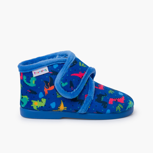 Chaussons pour Enfants avec Dessins Bleu Dinosaures