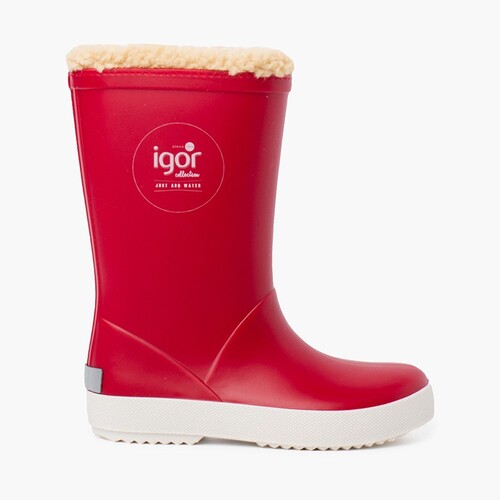 Bottes de pluie en shearling pour enfants Rouge