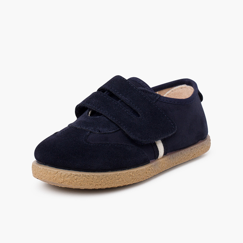 Chaussures pour garçon avec fermeture à l'avant avec sangle adhérente Bleu Marine