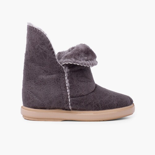 Bottes fille style australien avec ouverture latérale Gris