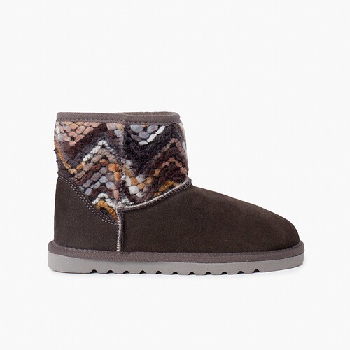 Botte basse type australien détails laine couleurs Gris