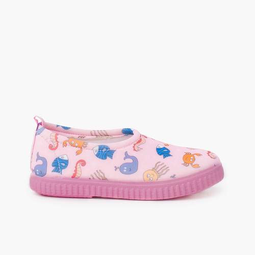 Basket Fermé type Néoprène avec Dessins Rose