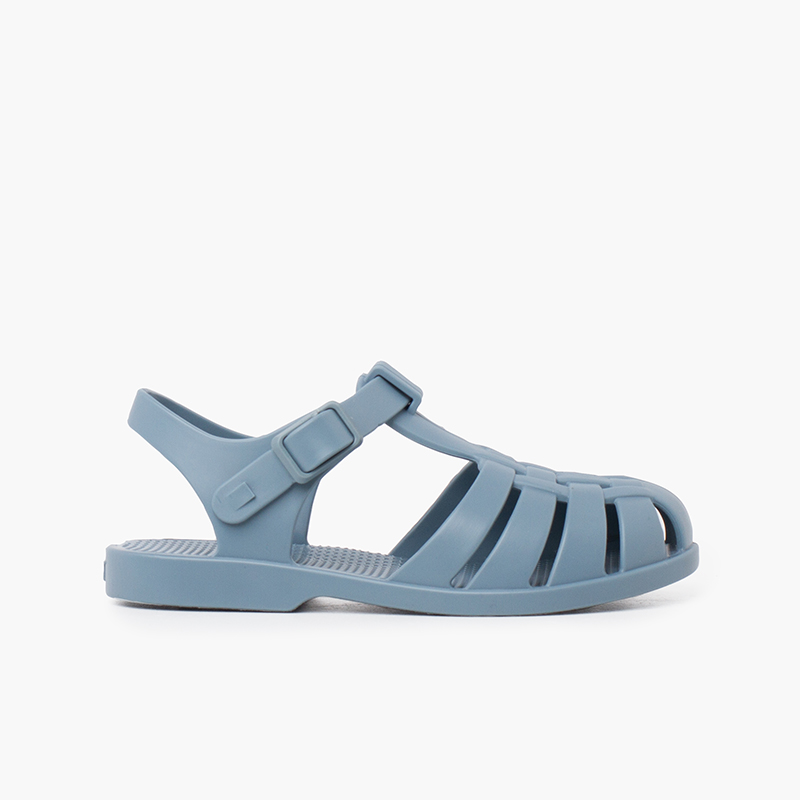 Sandales pour enfants avec fermoir à boucle aux couleurs poussiéreuses Bleu