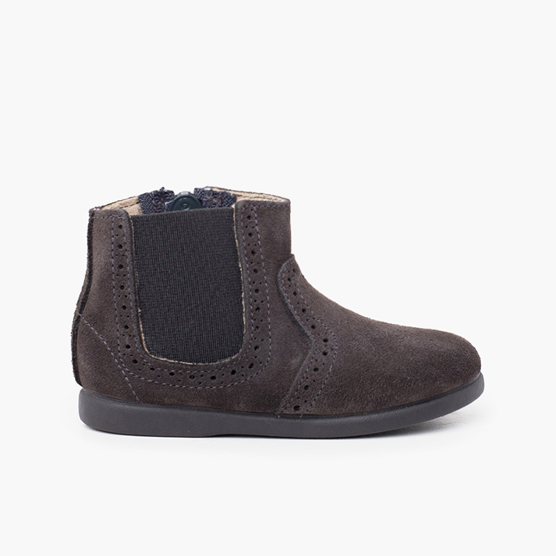 Bottines zippées et élastiques fille Gris