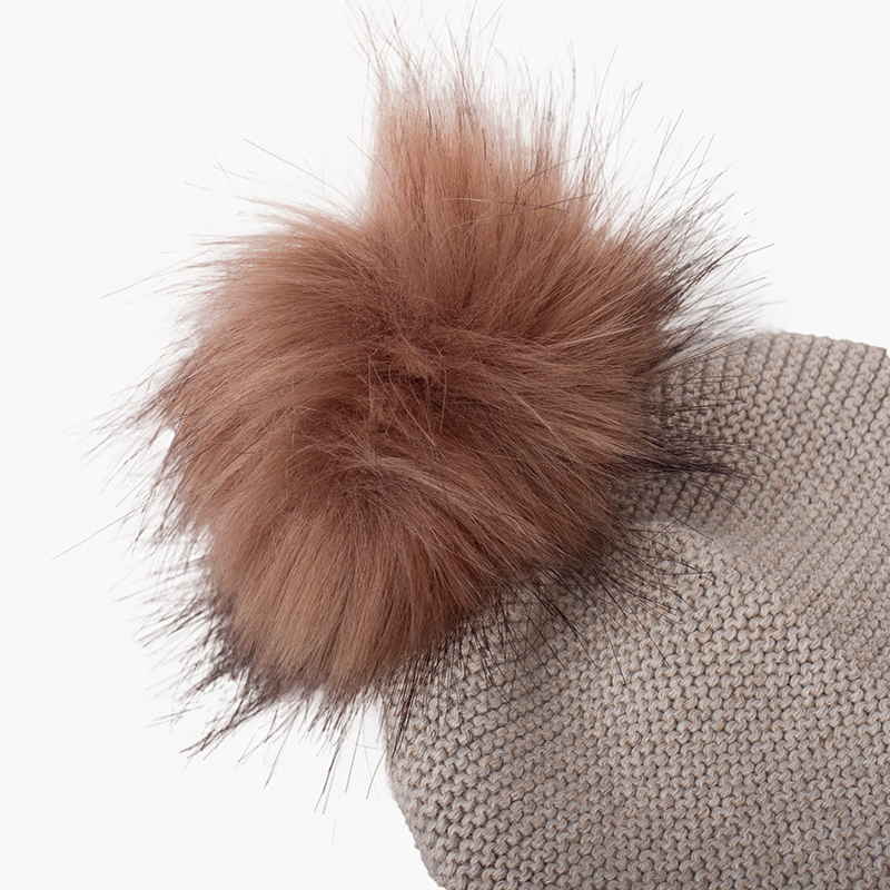 Bonnet Marron à Pompons – Taille Unique – Neuf Sans étiquette – Pour Femme
