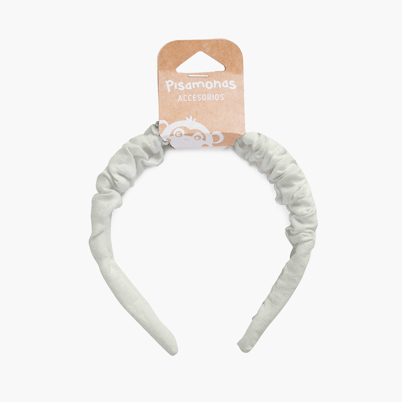 Bandeau chouchou fille Gris Perle
