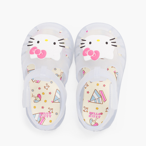 Sandales plage Fermeture auto-agrippante Hello Kitty Blanc