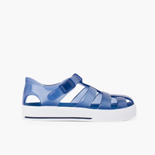 Sandales Plage fermoir clip parure boucle Tennis Bleu Marine