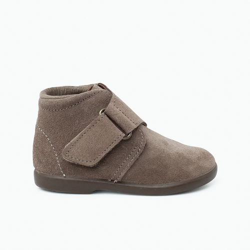Botte adhérente à sangles croisées fendues Taupe