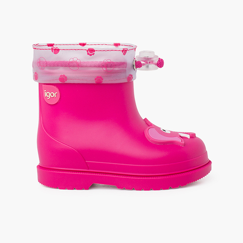 Bottes de pluie éléphant à col ajustable Fucsia