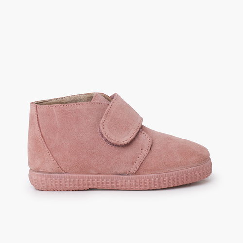 Bottines à brides larges adhérentes en fourrure Rose