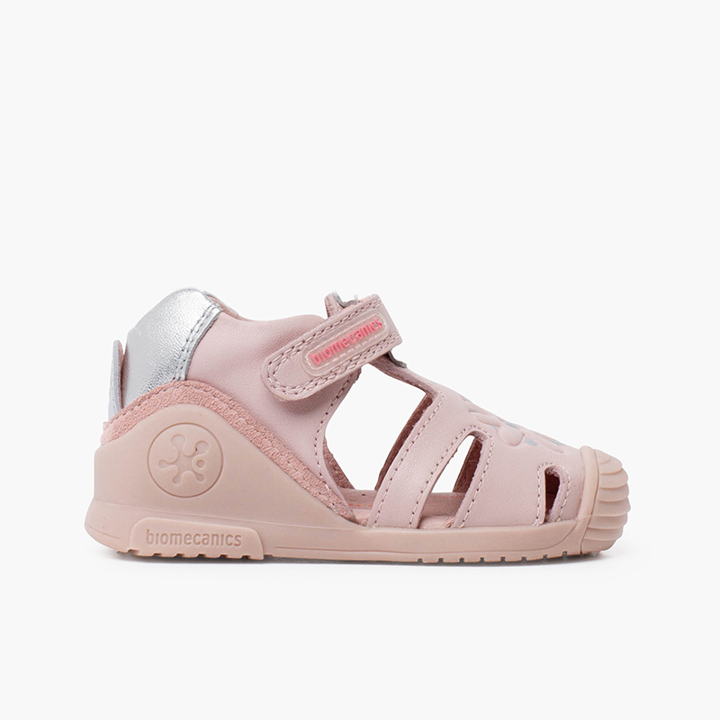 Biogateo Sandales à fleurs Fermeture adhérente pour fille Rose