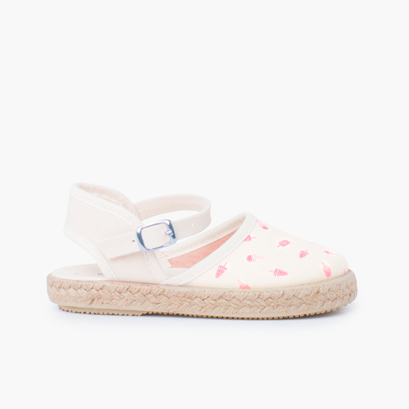Espadrilles à motif avec boucle Rose bonbon