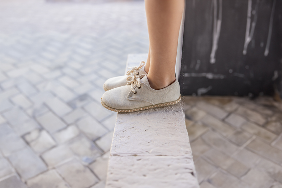 Derbies garçon toile semelle jute bicolore