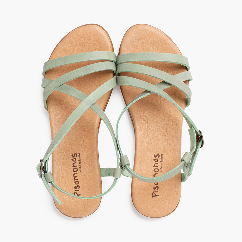 Sandales à brides croisées pour fille avec fermeture à boucle Menthe