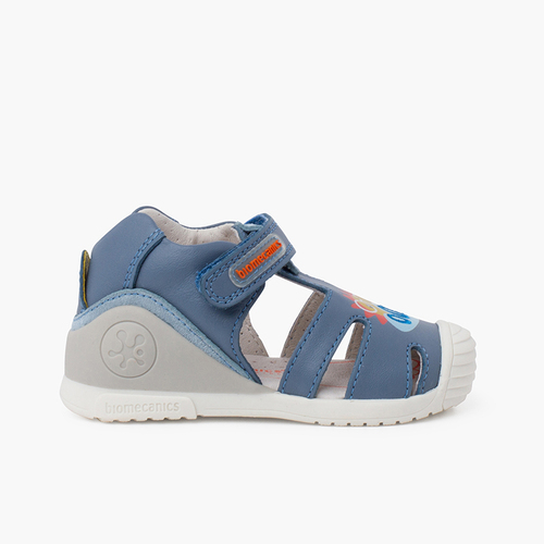 Sandales Biomecanics Bateau Fermeture à scratch Bleu indigo