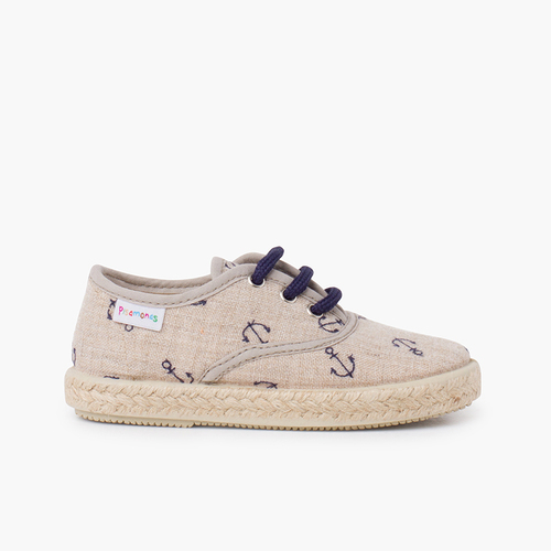 Baskets ancre avec lacets de couleur Bleu Marine