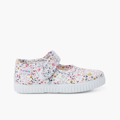 Chaussures babies à imprimé floral fermeture scratch Fleurs