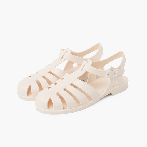 Sandales plastique mat Biarritz femme Ivoire