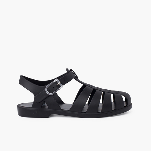 Sandales plastique mat Biarritz femme Noir
