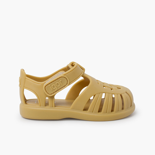 Sandales plastique à fermeture scratch Tobby Solid Dijon