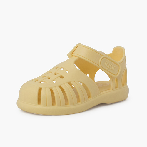 Sandales plastique à fermeture scratch Tobby Solid Vanille