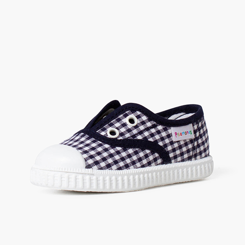 Baskets Vichy sans lacets Bleu Marine