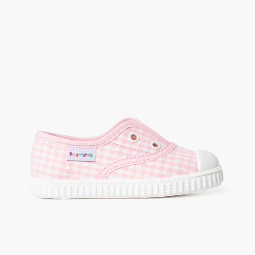 Baskets Vichy sans lacets Rose