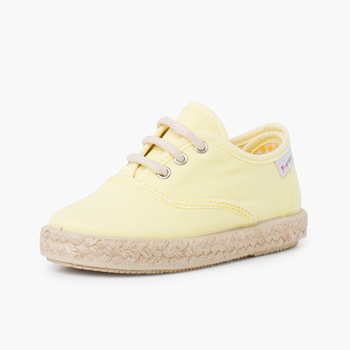 Baskets en toile lacets semelle espadrille Citron