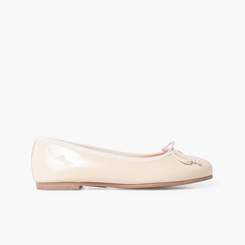 Ballerines en cuir verni avec nœud Atterrir