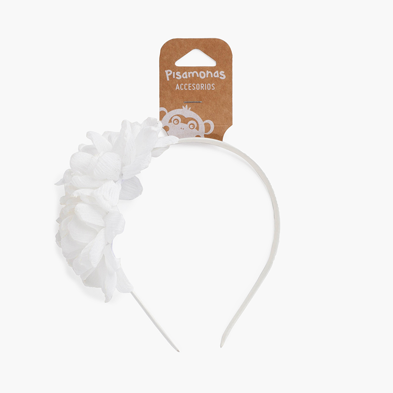 Bandeau à fleurs fines Blanc