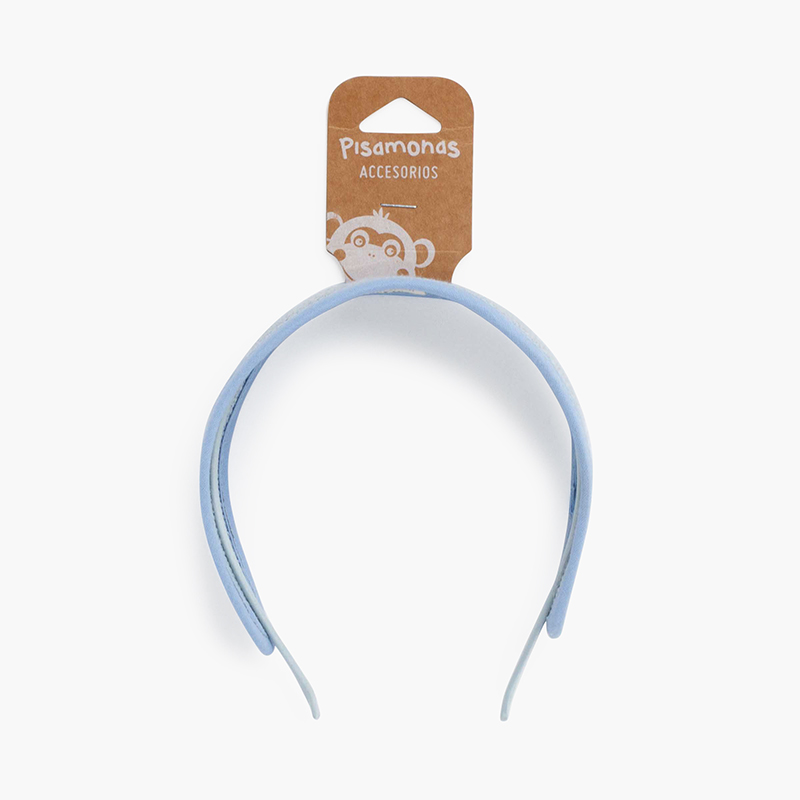 Bandeau large en raphia pour bonnet Bleu Ciel