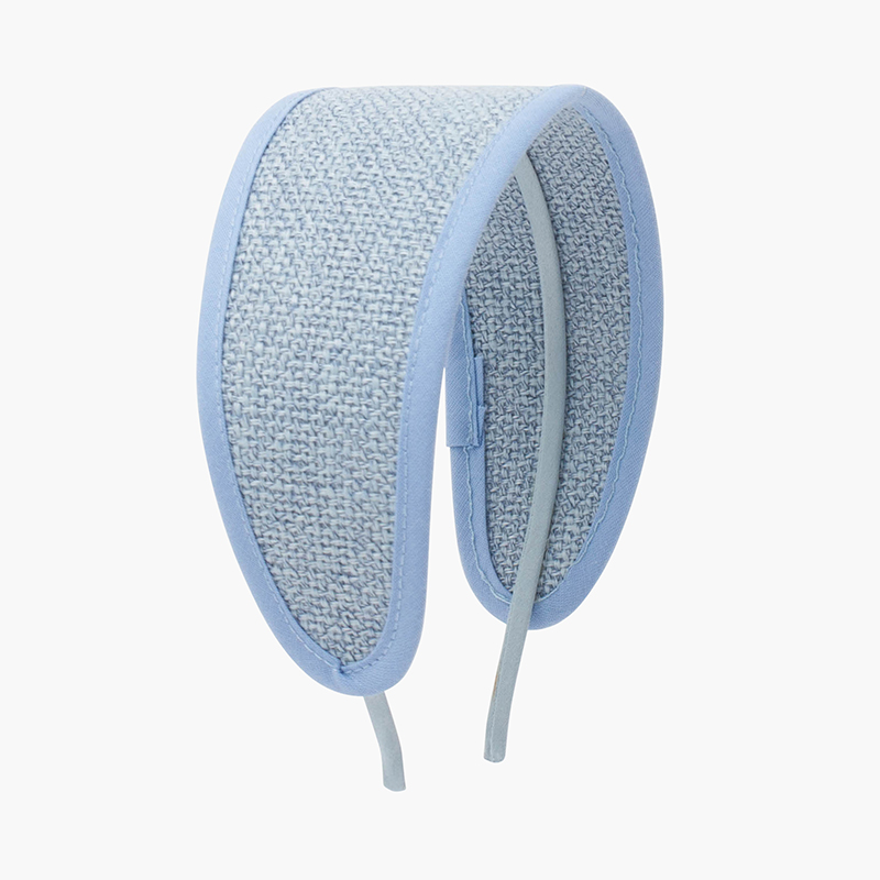 Bandeau large en raphia pour bonnet Bleu Ciel