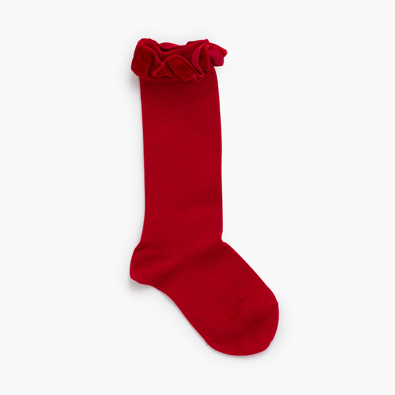 Chaussettes à volants en velours Red Velvet