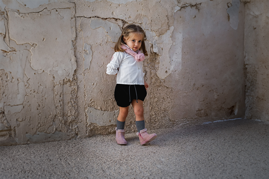 Bottines Chelsea pour filles avec col en fourrure