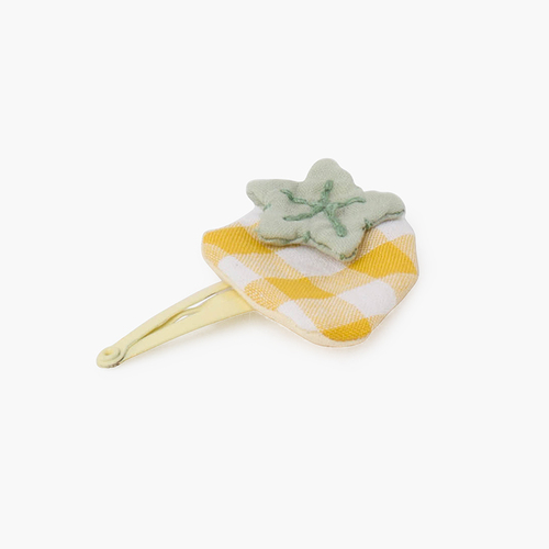 Clip grenouille vichy fraise Jaune