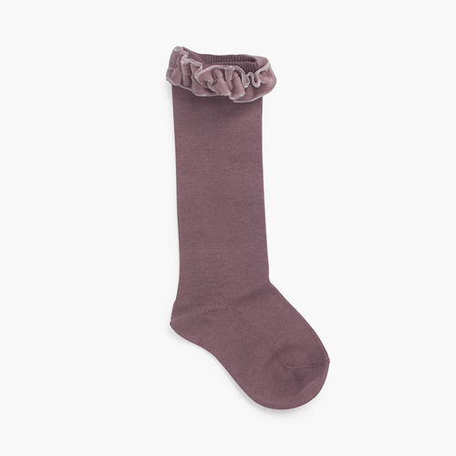 Chaussettes à volants en velours Iris