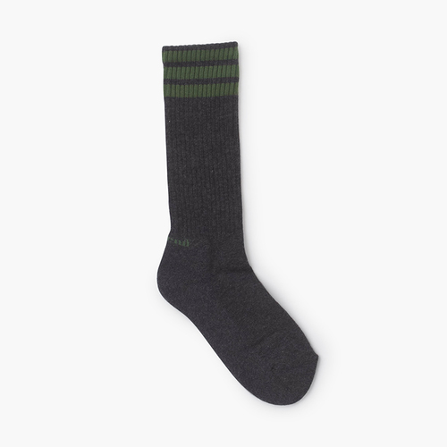 Chaussette de sport à triple rayure horizontale Anthracite