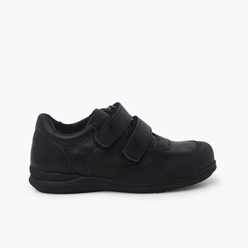 Chaussures d'école à bout renforcé et à double scratch Noir