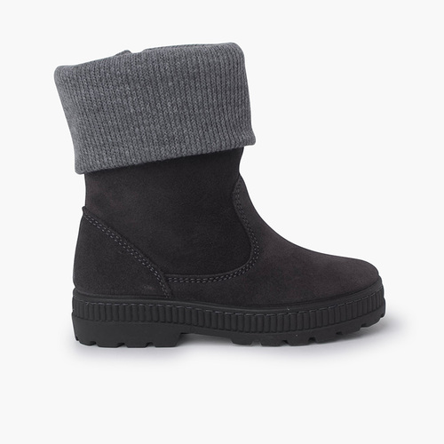 Bottes à col en laine pour enfants Gris