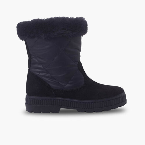 Bottes à collet de fourrure rembourré Bleu Marine