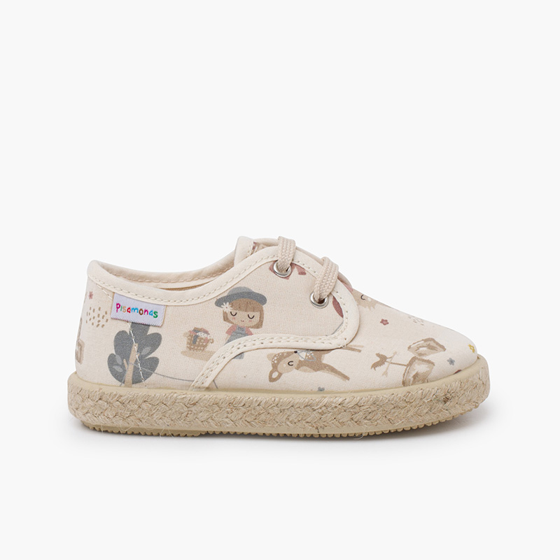 Baskets d'animaux à semelle espadrille Bambis