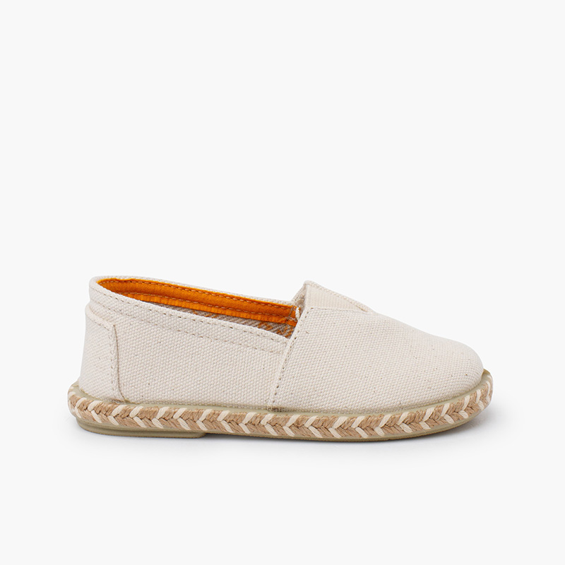 Espadrilles avec élastique jute bicolor Écru