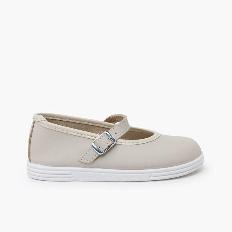 Chaussures babies en cuir lavable Beige